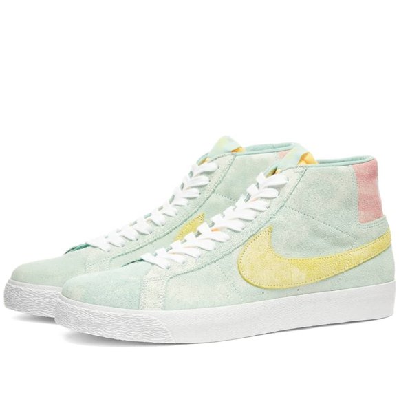 NIB Nike SB Zoom Blazer Mid Prm Lt Dew/Lt Zitron-Green Glow DA1839 300 - Picture 7 of 11